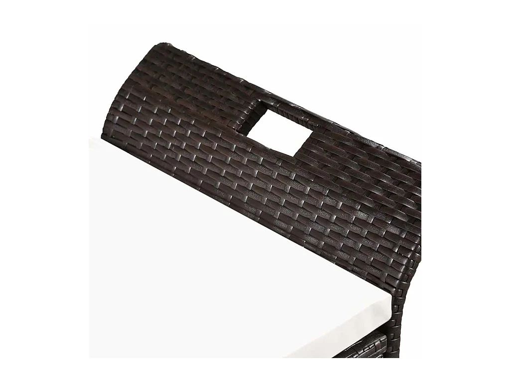 Banco de almacenaje con cojín 138 cm ratán sintético marrón