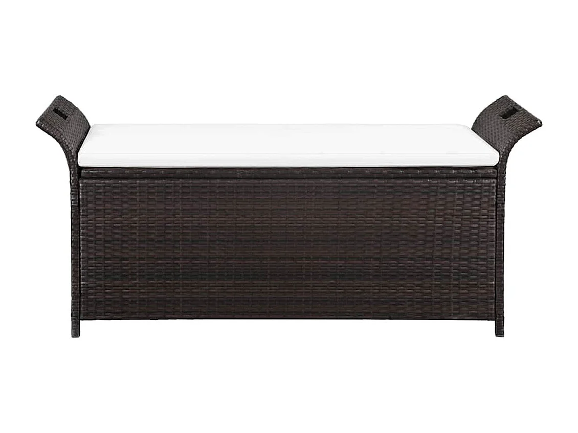 Banc de jardin avec coussin 138 cm Résine tressée Marron
