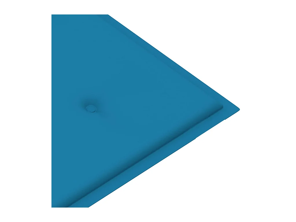 Banc de jardin avec coussin bleu 112 cm Bois de teck massif