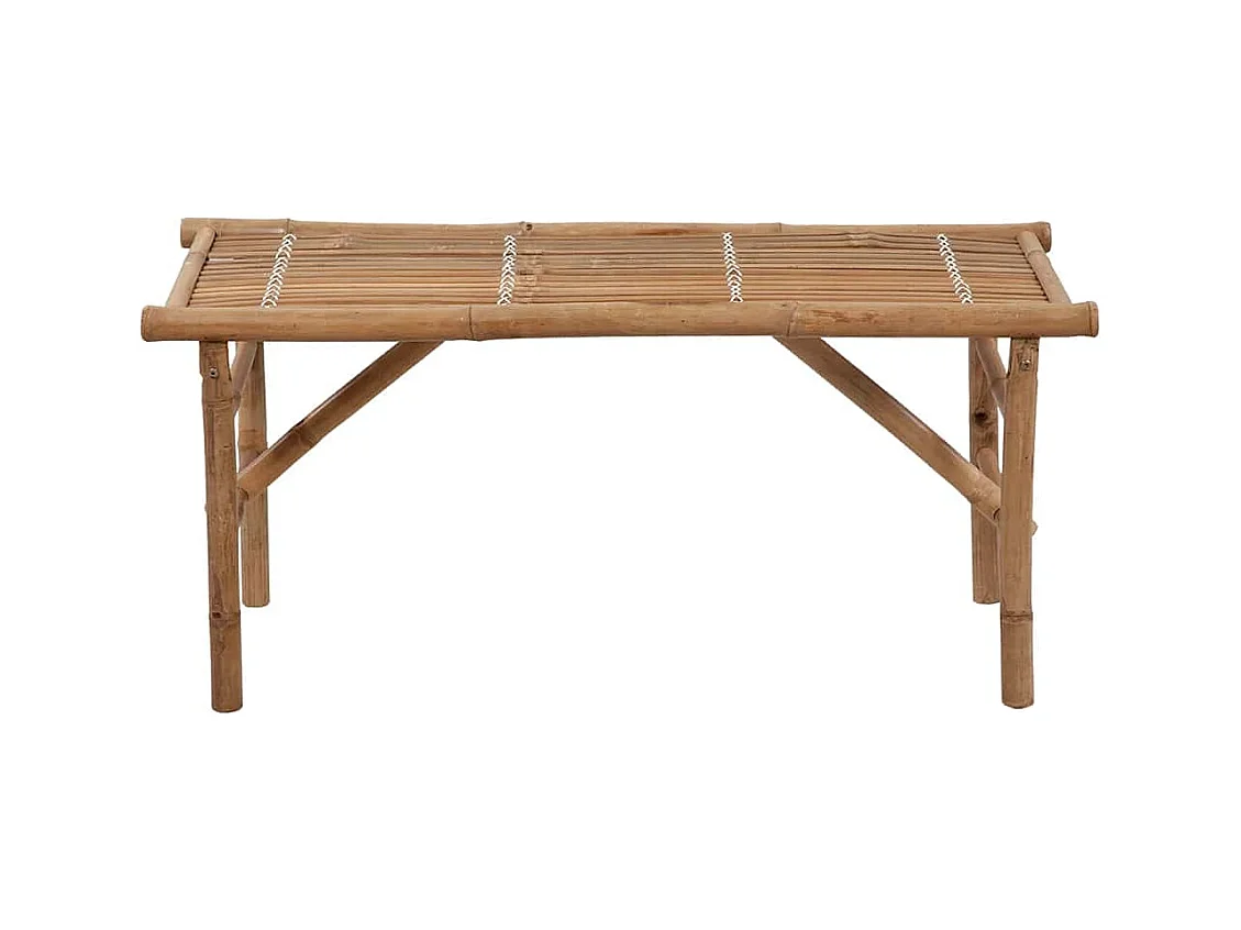 Banc de jardin pliable avec coussin 118 cm Bambou