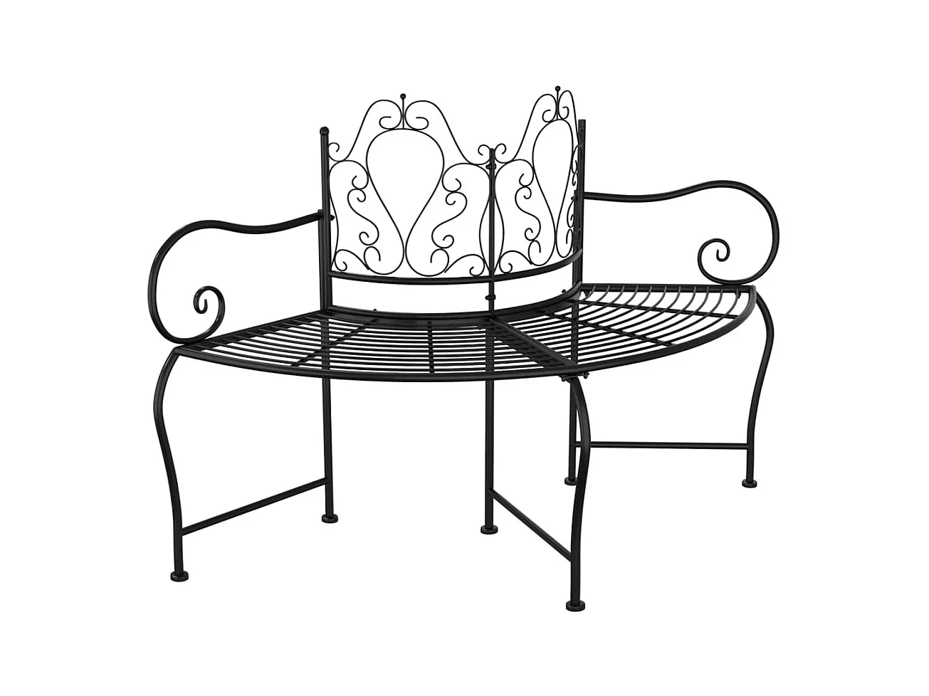 Banc tour d'arbre 150 cm Noir Acier