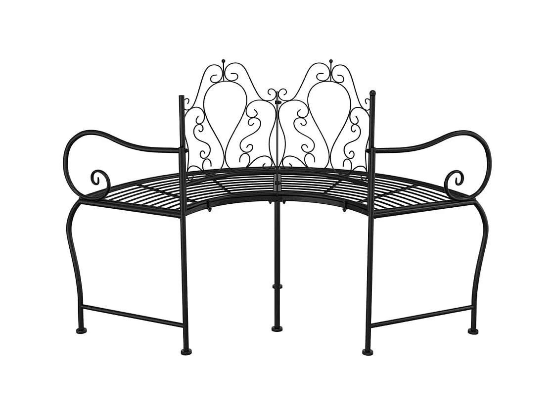 Banc tour d'arbre 150 cm Noir Acier