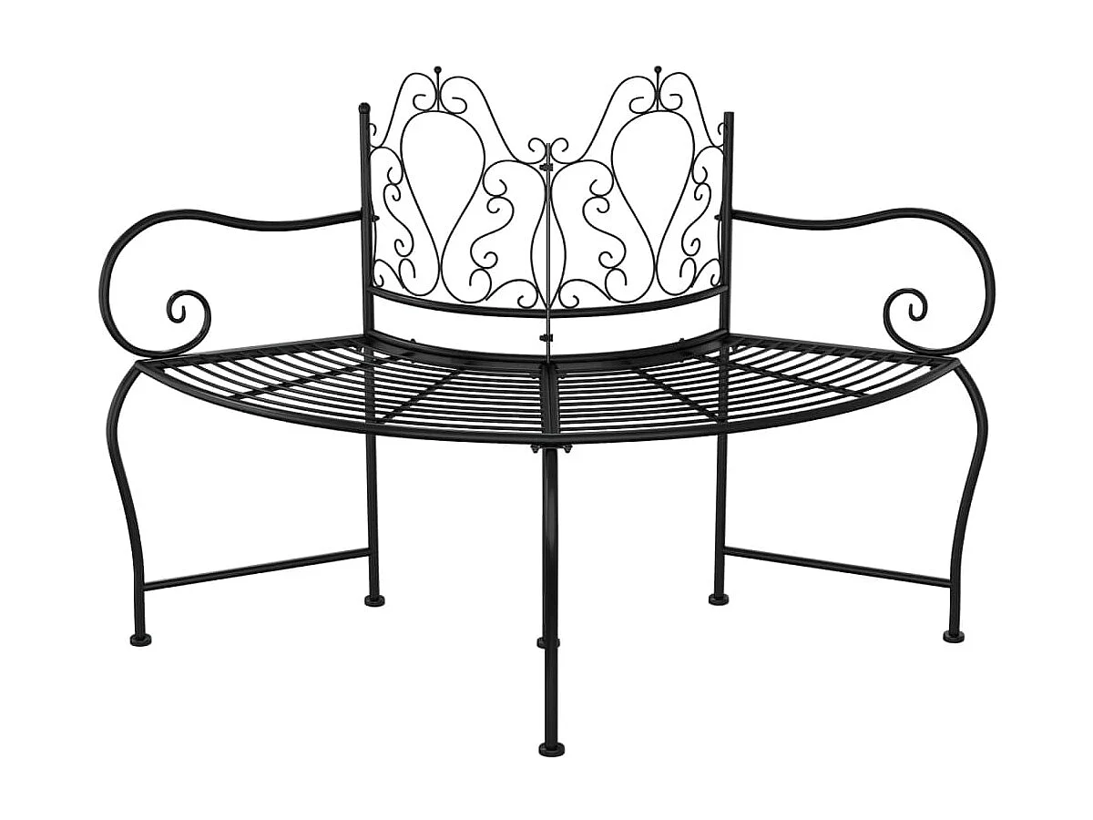 Banco de jardín de acero negro 150 cm