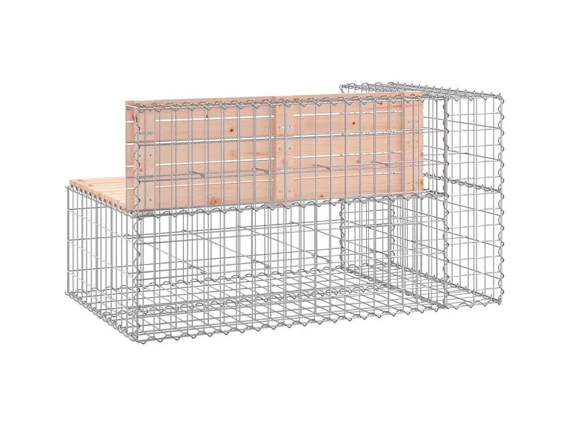 Banco jardín diseño gaviones madera abeto Douglas 122x71x65,5cm