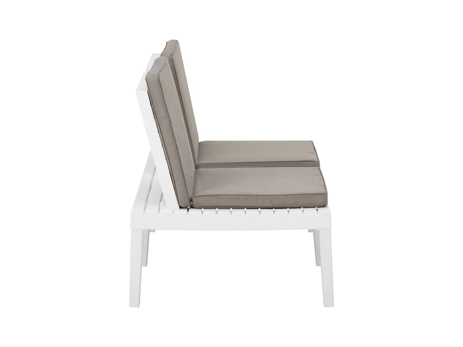 Banco lounge de jardim com almofadão plástico branco