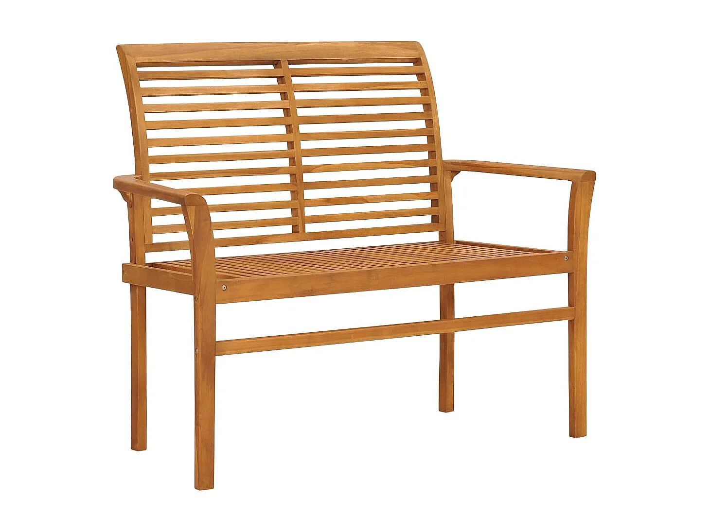 Banco de jardín madera maciza de teca con cojín verde 112 cm