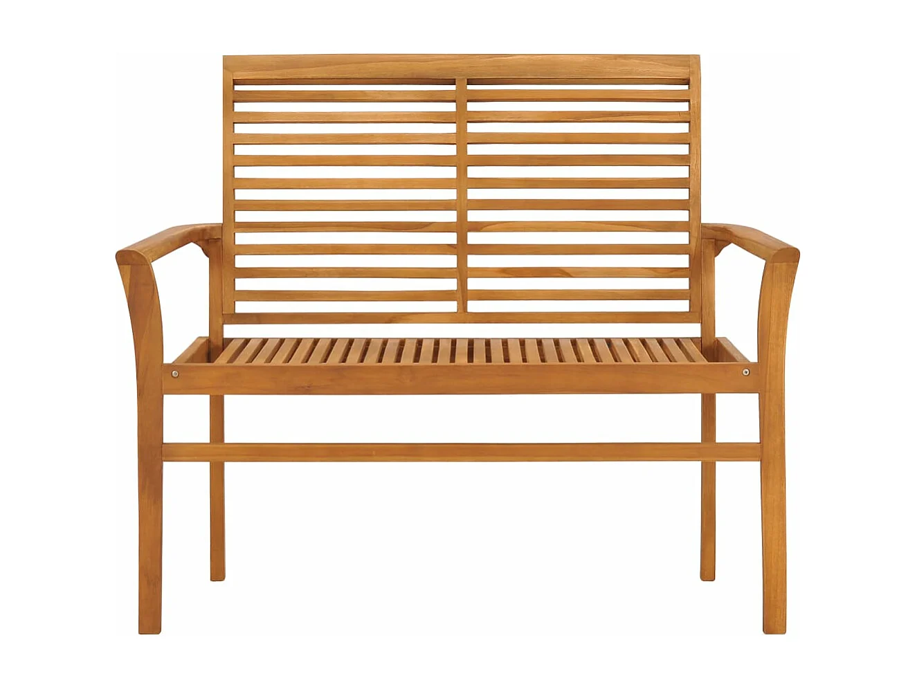 Banco de jardín madera maciza de teca con cojín verde 112 cm