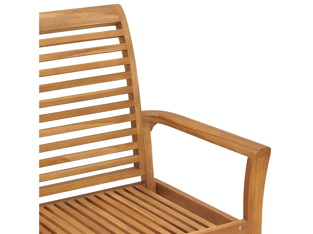 Banco de jardín madera maciza de teca con cojín verde 112 cm