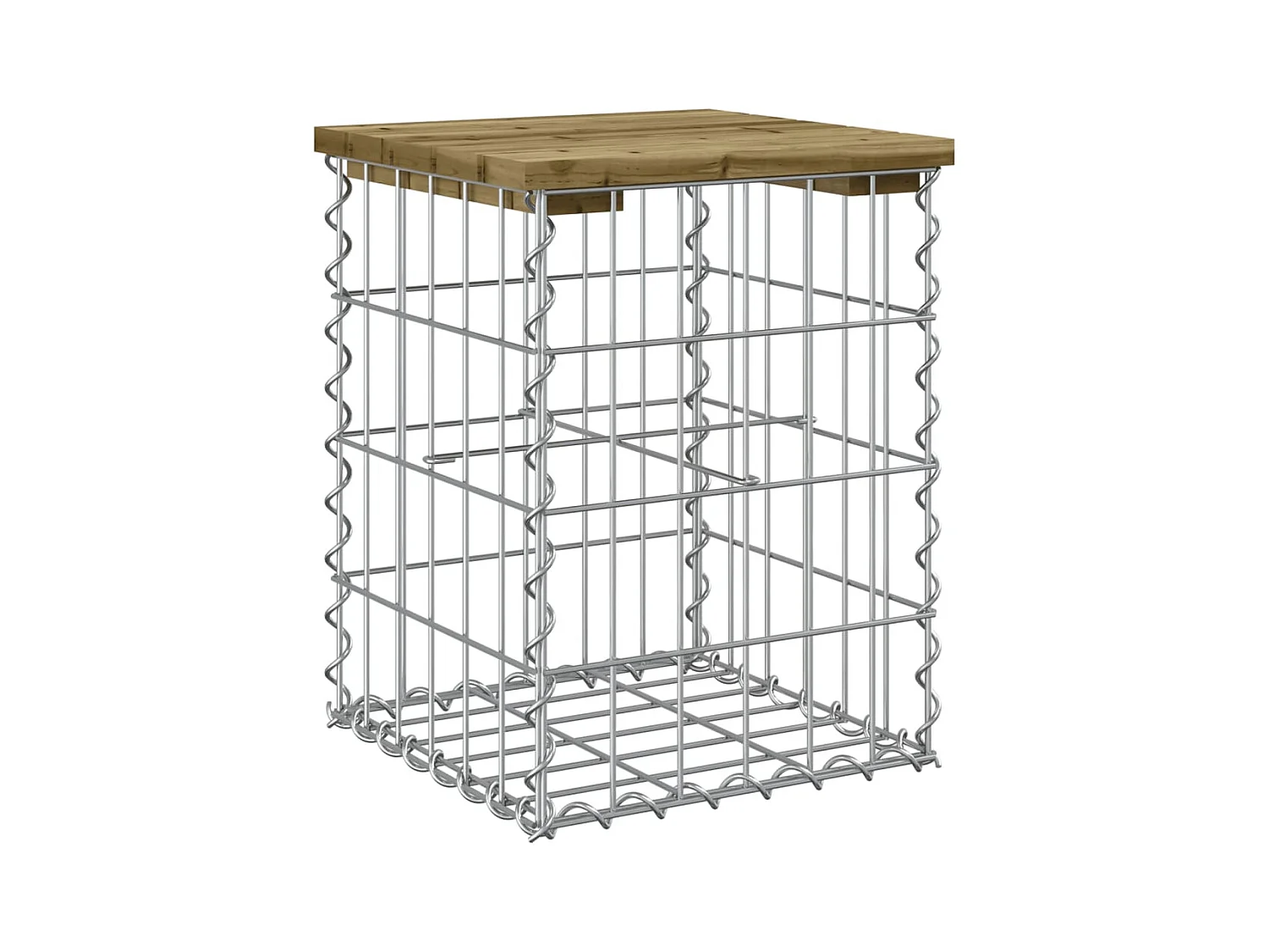 Banco de jardim com design gabião 33x31x42 cm pinho impregnado