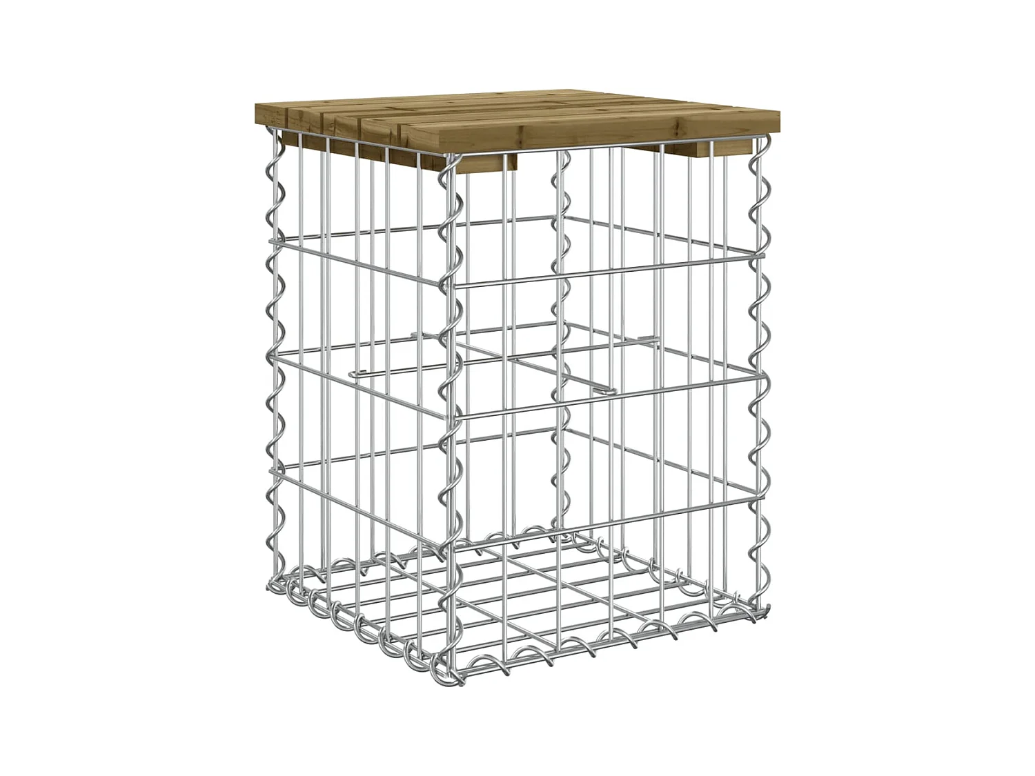 Banco de jardim com design gabião 33x31x42 cm pinho impregnado