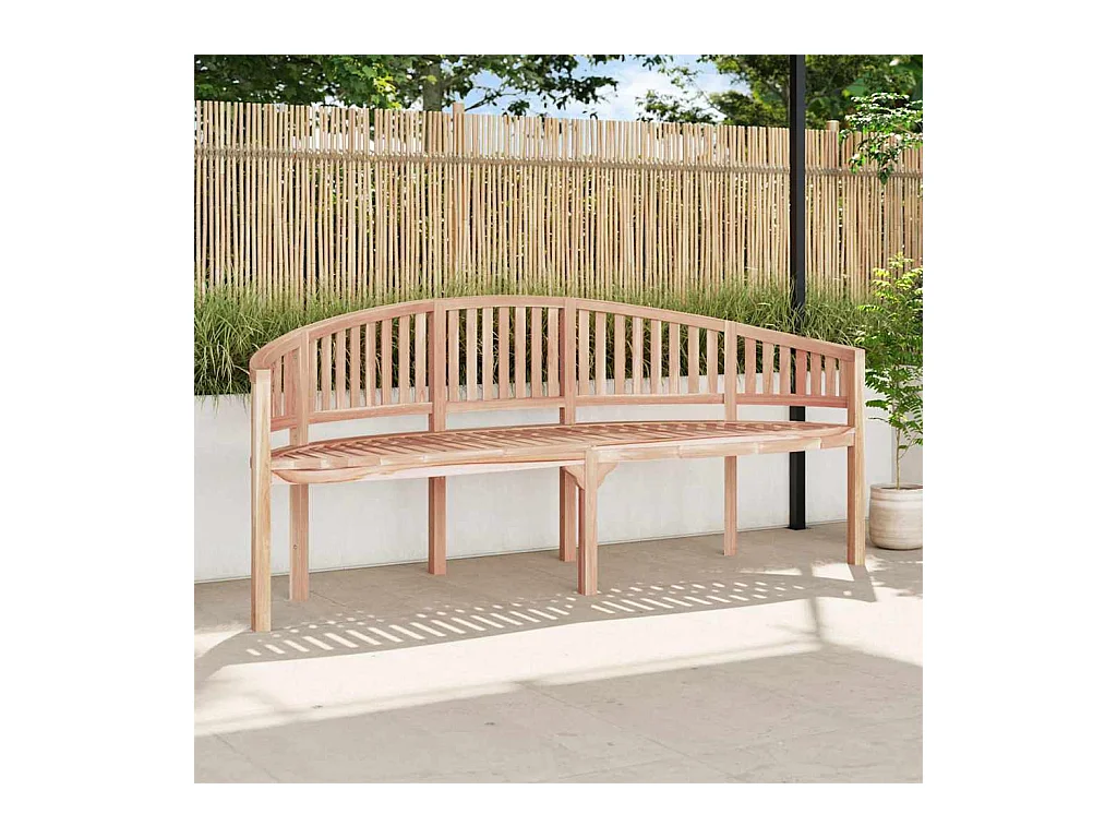 Banc de jardin en forme de banane 200 cm Bois de teck solide