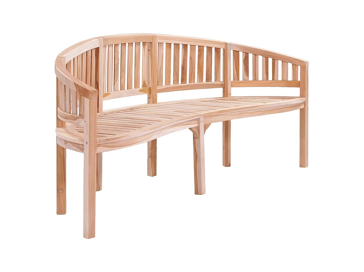 Banc de jardin en forme de banane 200 cm Bois de teck solide