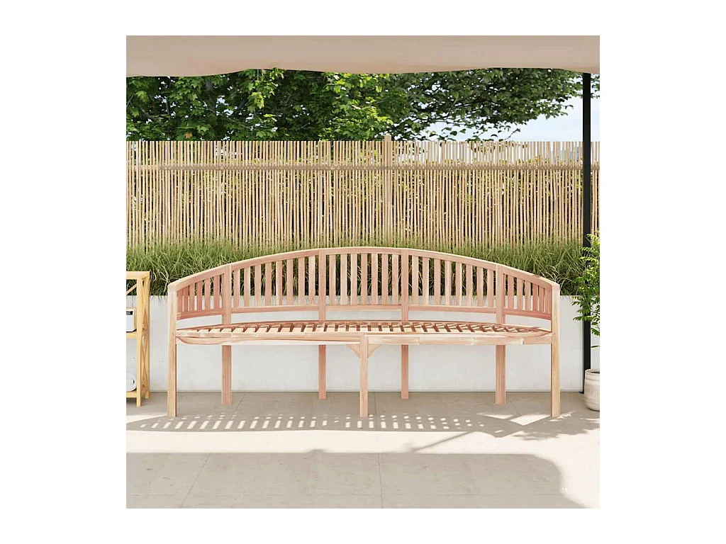 Banc de jardin en forme de banane 200 cm Bois de teck solide