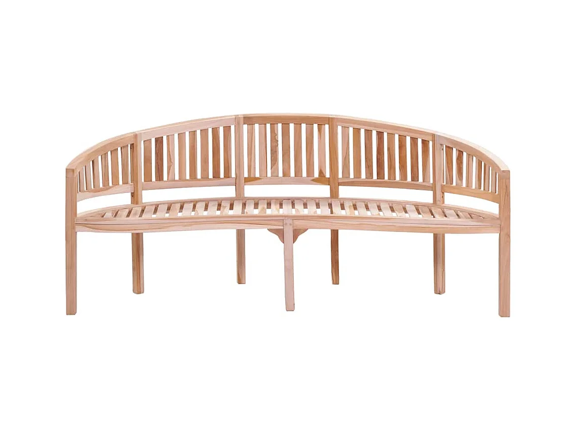 Banc de jardin en forme de banane 200 cm Bois de teck solide
