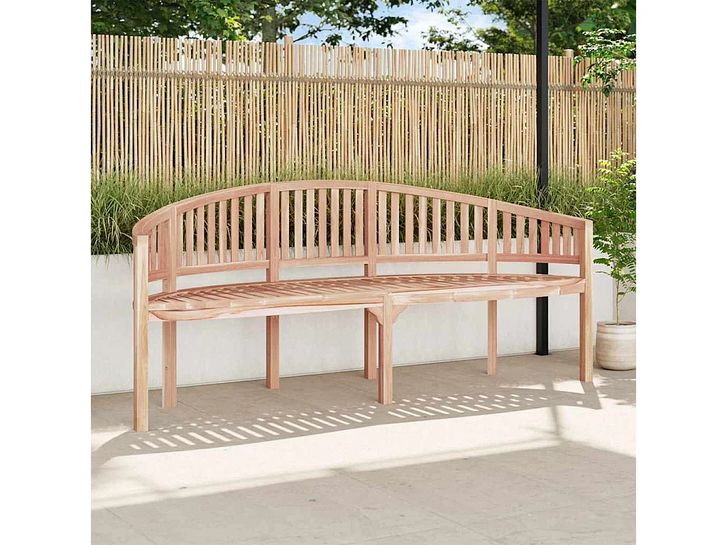 Banc de jardin en forme de banane 200 cm Bois de teck solide