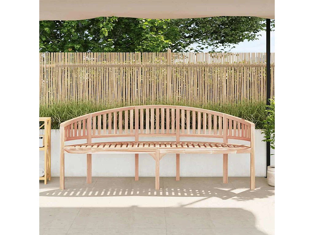 Banc de jardin en forme de banane 200 cm Bois de teck solide