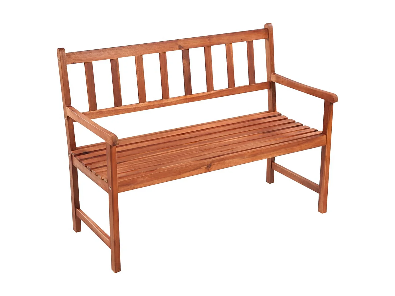 Banco de jardín con cojín madera maciza de acacia 120 cm