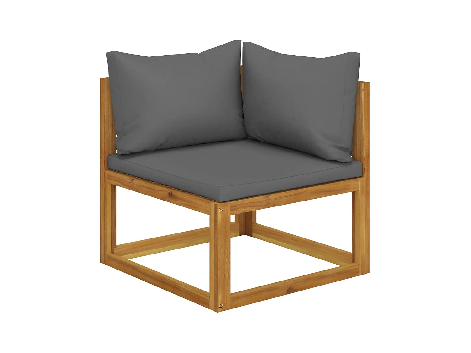 Banc de jardin à 2 places avec coussins gris foncé