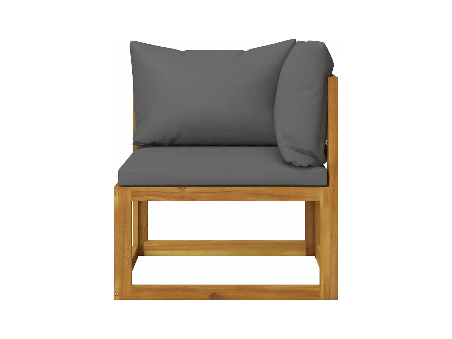 Banc de jardin à 2 places avec coussins gris foncé