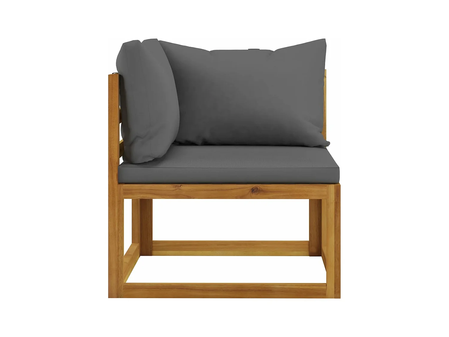 Banc de jardin à 2 places avec coussins gris foncé