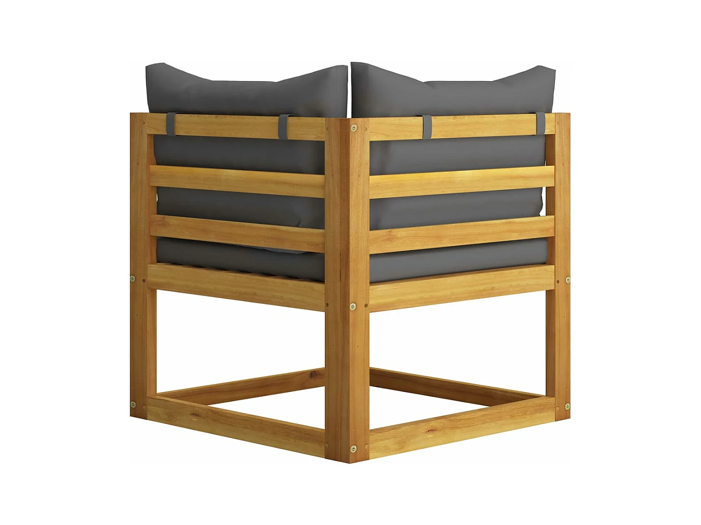 Banc de jardin à 2 places avec coussins gris foncé