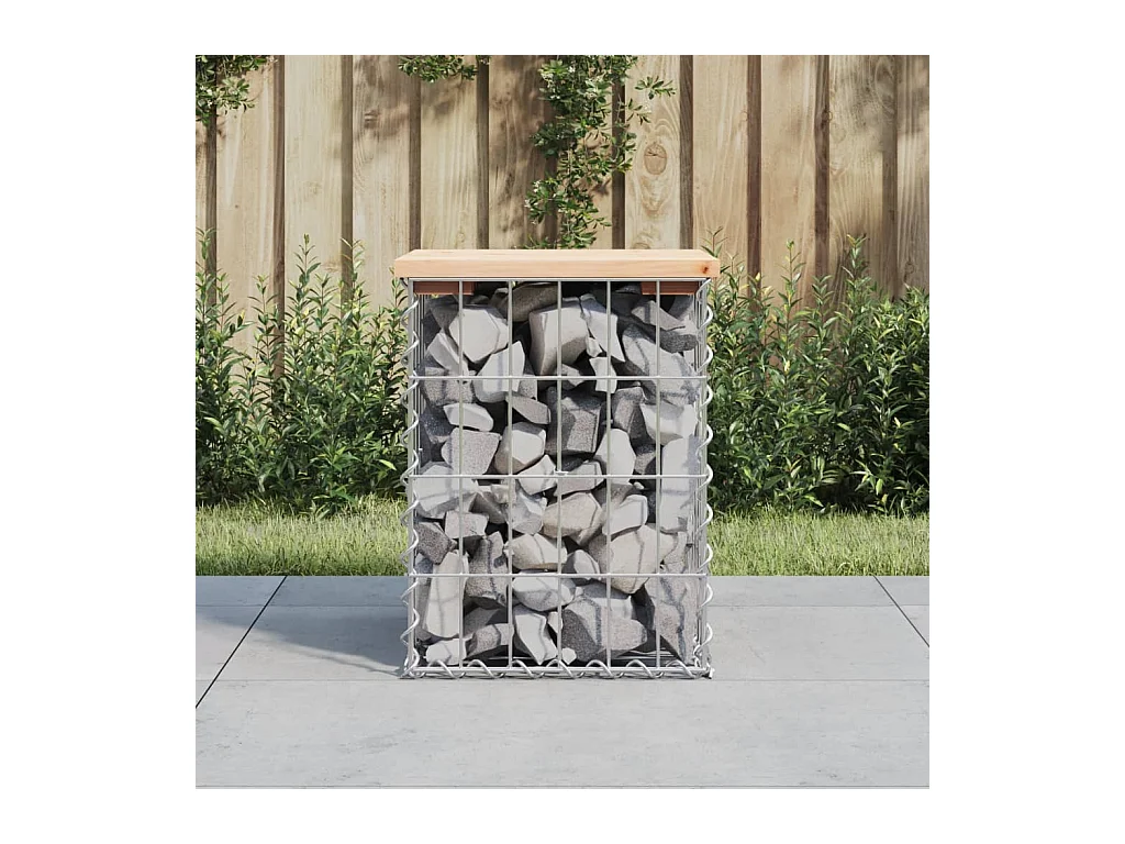 Banc de jardin design de gabion 33x31x42 cm bois massif de pin