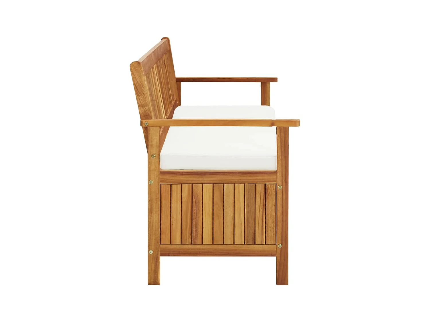 Banco de almacenaje con cojín de madera maciza de acacia 170 cm
