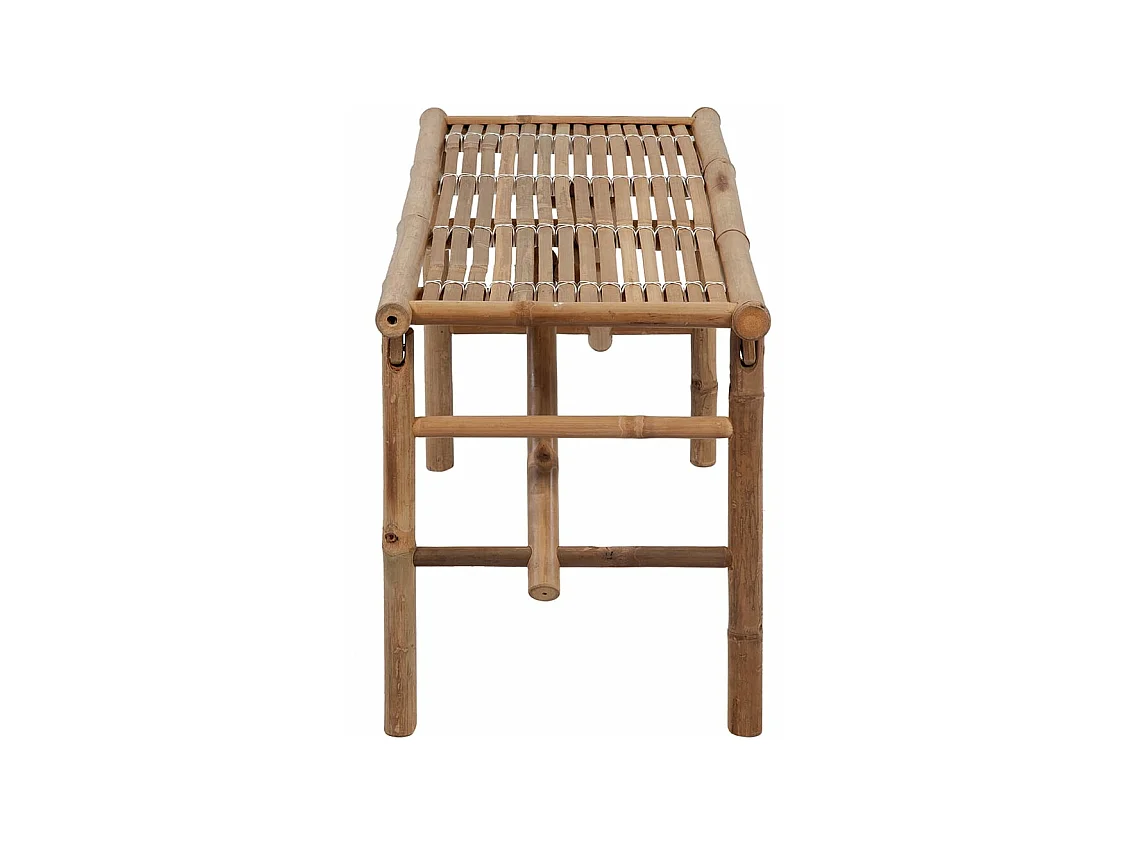 Banc de jardin pliable avec coussin 118 cm Bambou