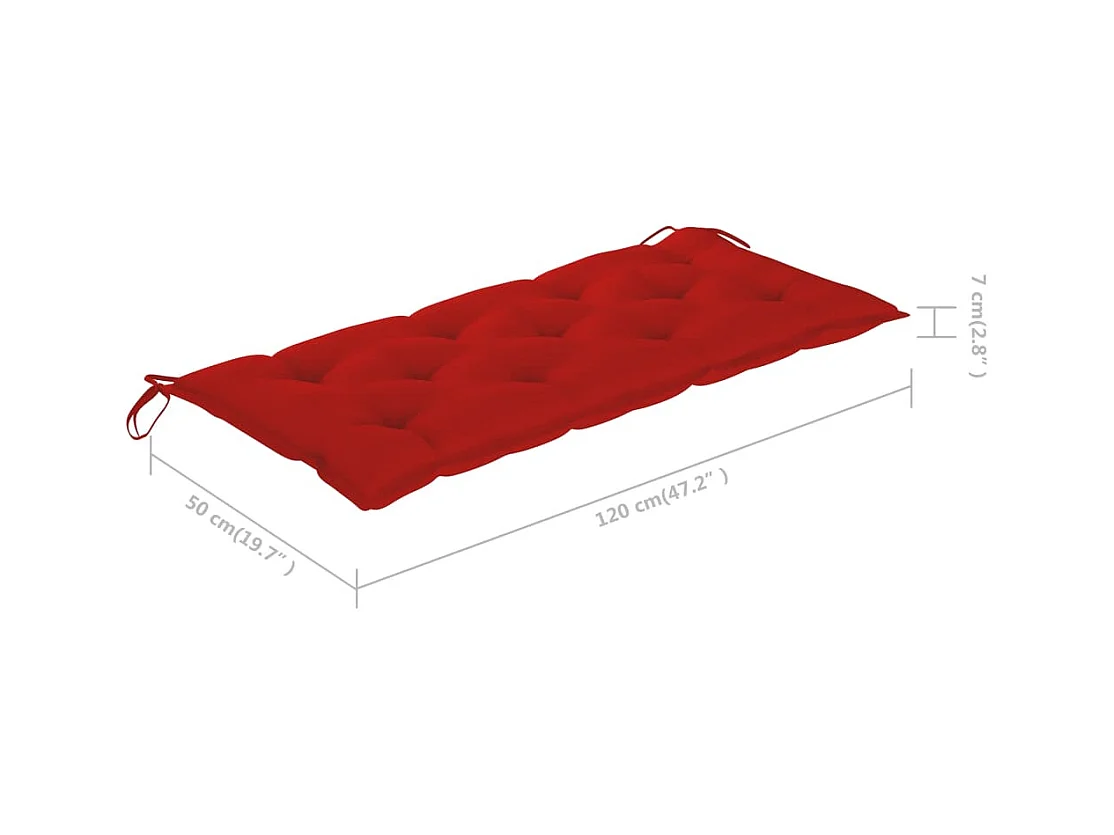 Banc de jardin pliable avec coussin 118 cm Bambou