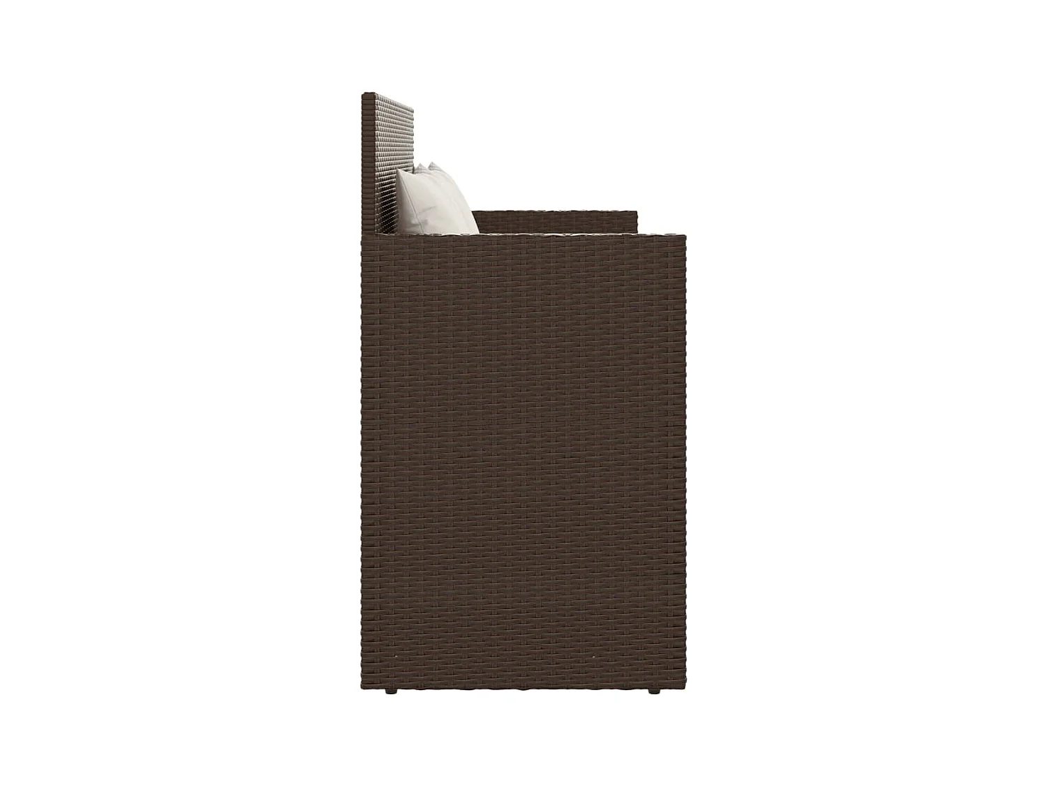 Banco de jardín con cojines ratán sintético marrón