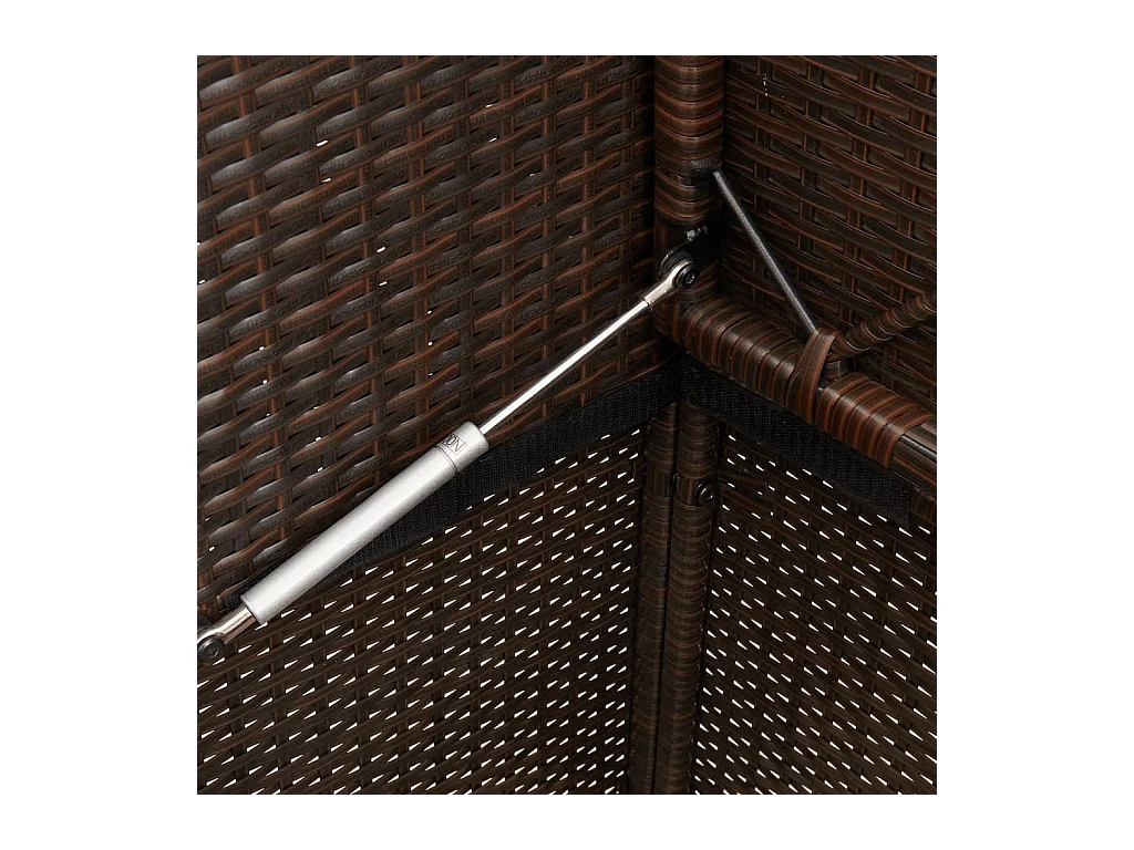 Banco de jardín con cojines ratán sintético marrón