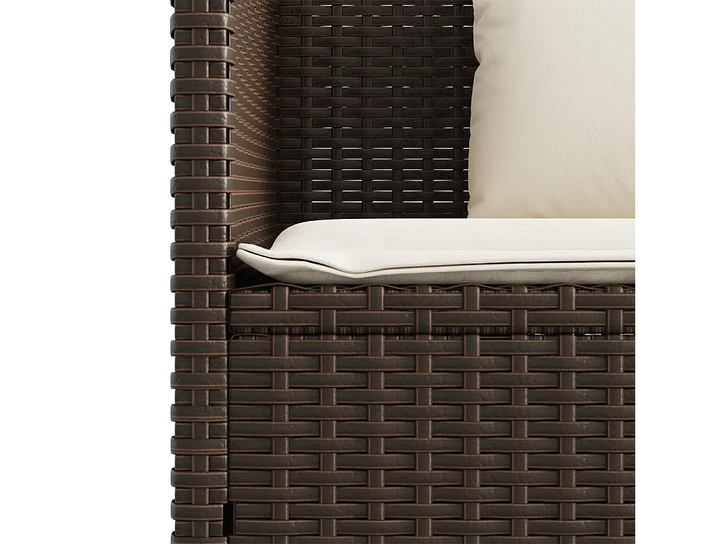 Banc de jardin avec coussins marron résine tressée