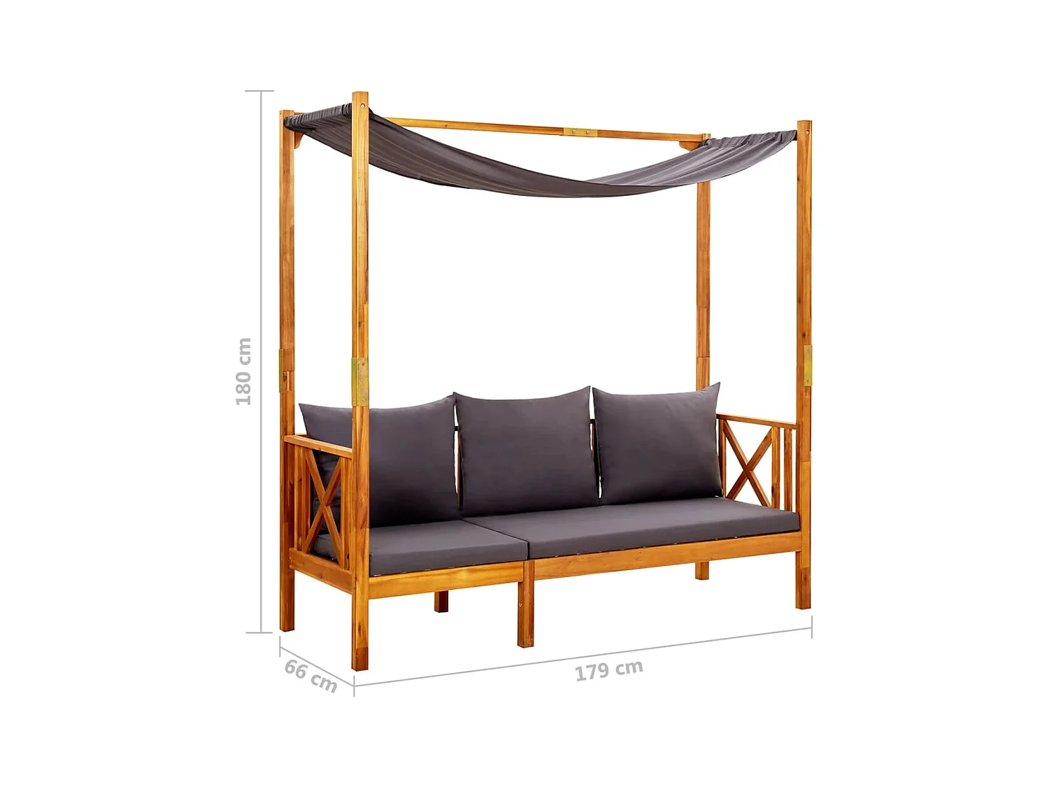 Banc de jardin avec auvent Bois d'acacia solide