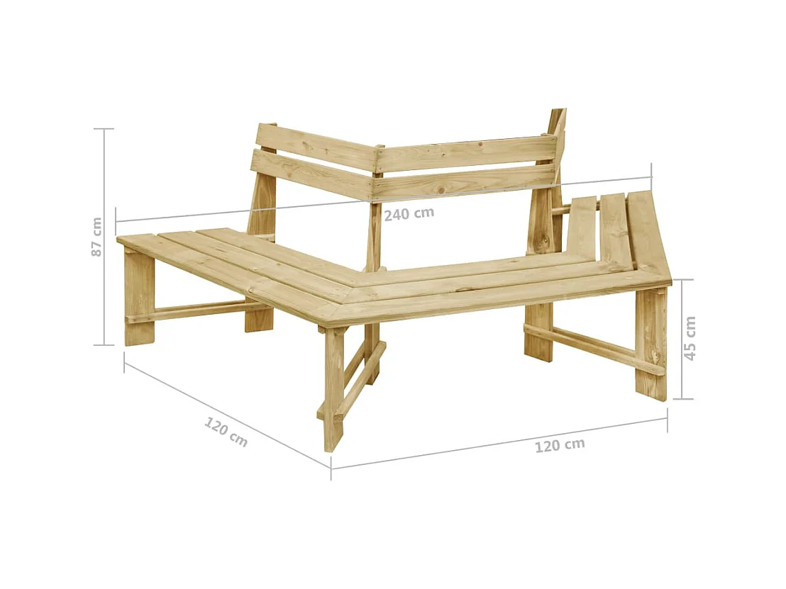 Banco de jardim 240 cm pinho impregnado