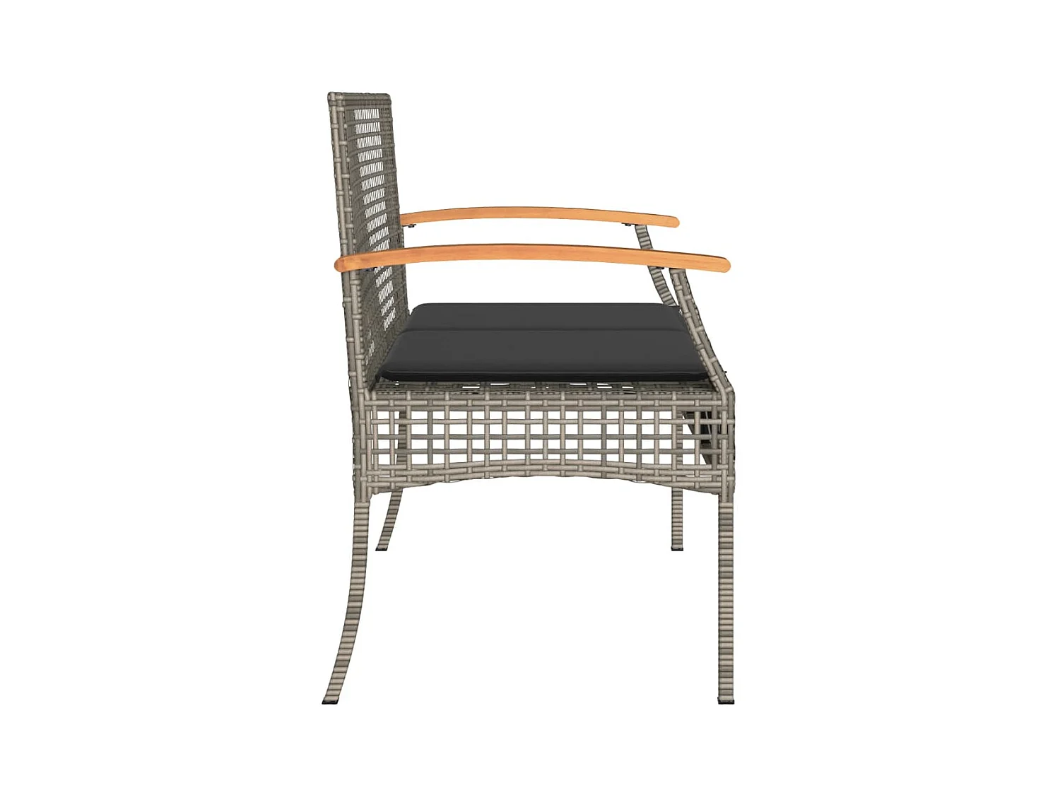 Banc de jardin avec coussin gris résine tressée et acacia