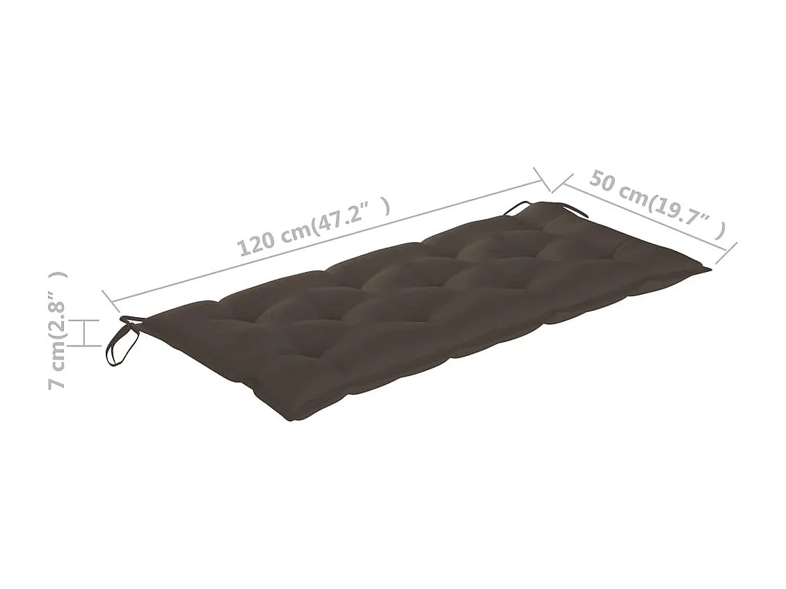 Banc de jardin avec coussin 120 cm Bois d'acacia massif