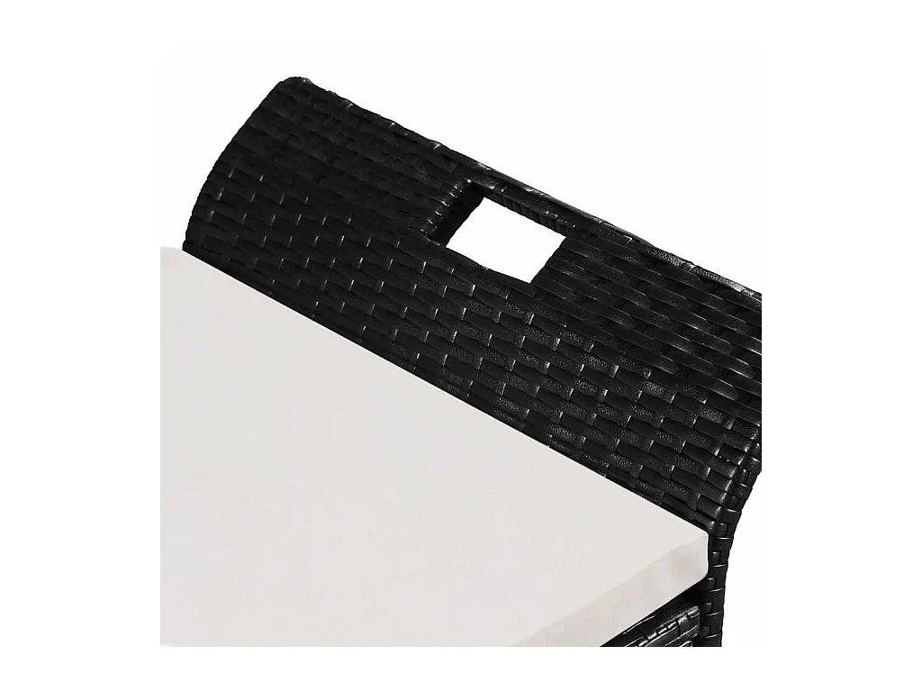 Banc de jardin avec coussin 138 cm Résine tressée Noir