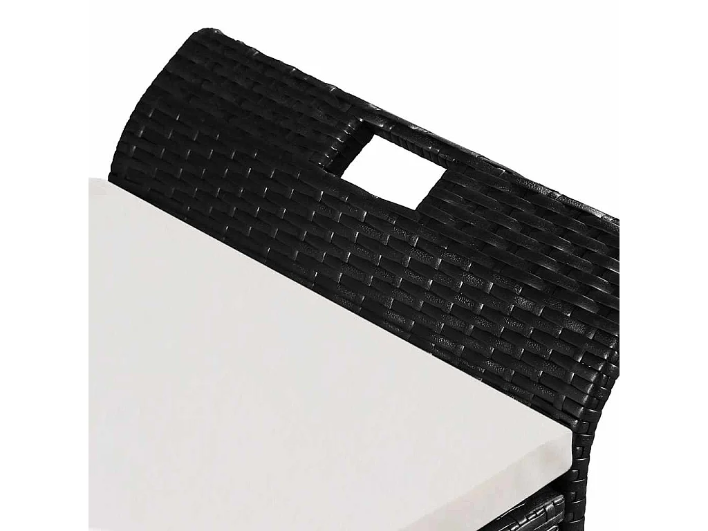 Banc de jardin avec coussin 138 cm Résine tressée Noir