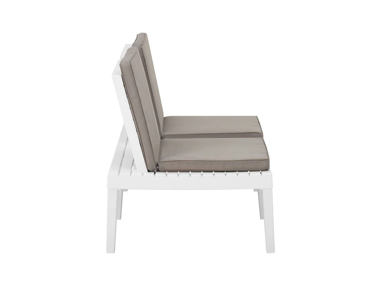 Bancos de jardim com almofadões 2 peças plástico branco