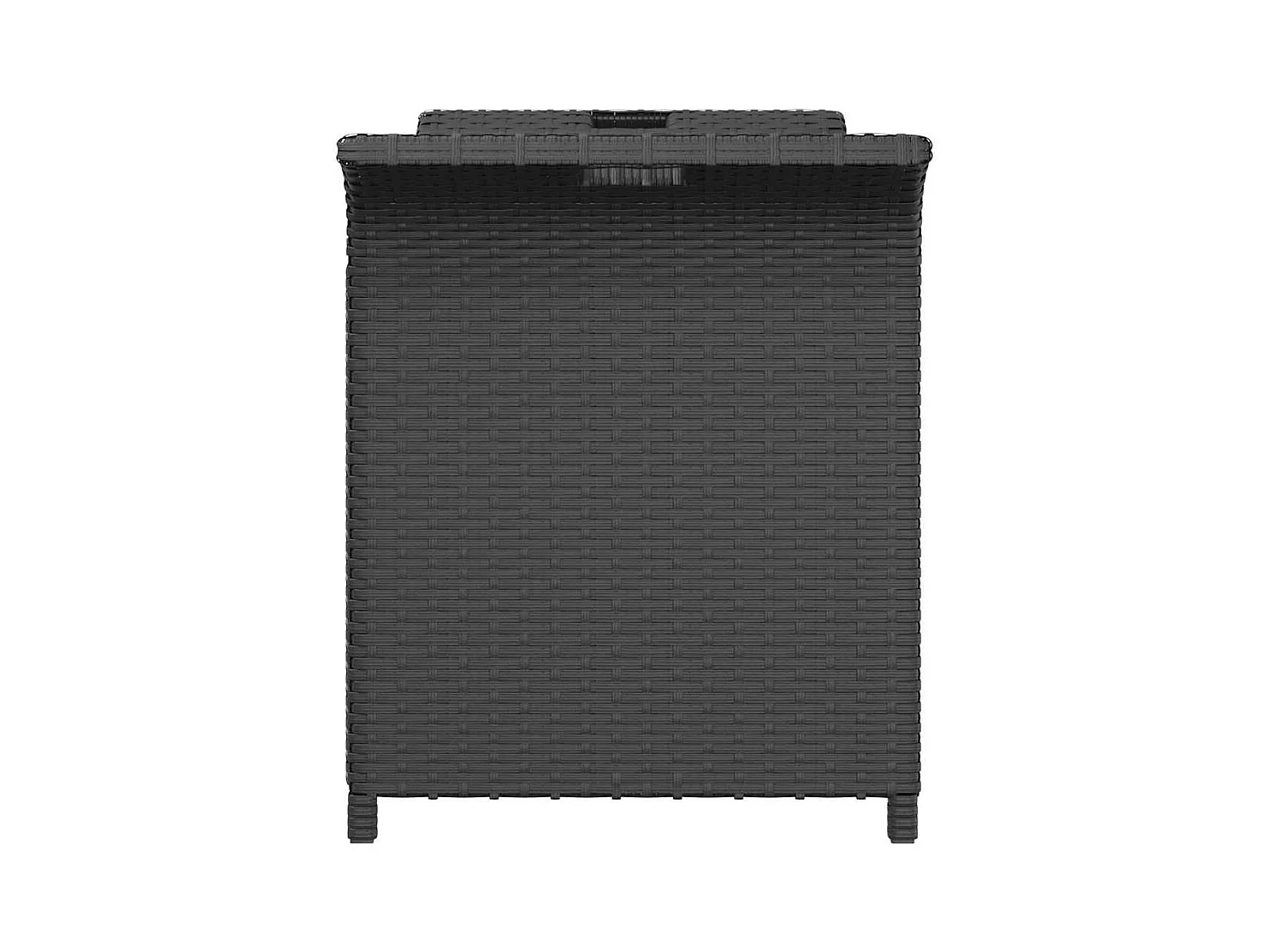 Banco de jardín con cojín ratán sintético negro 116x46x57 cm