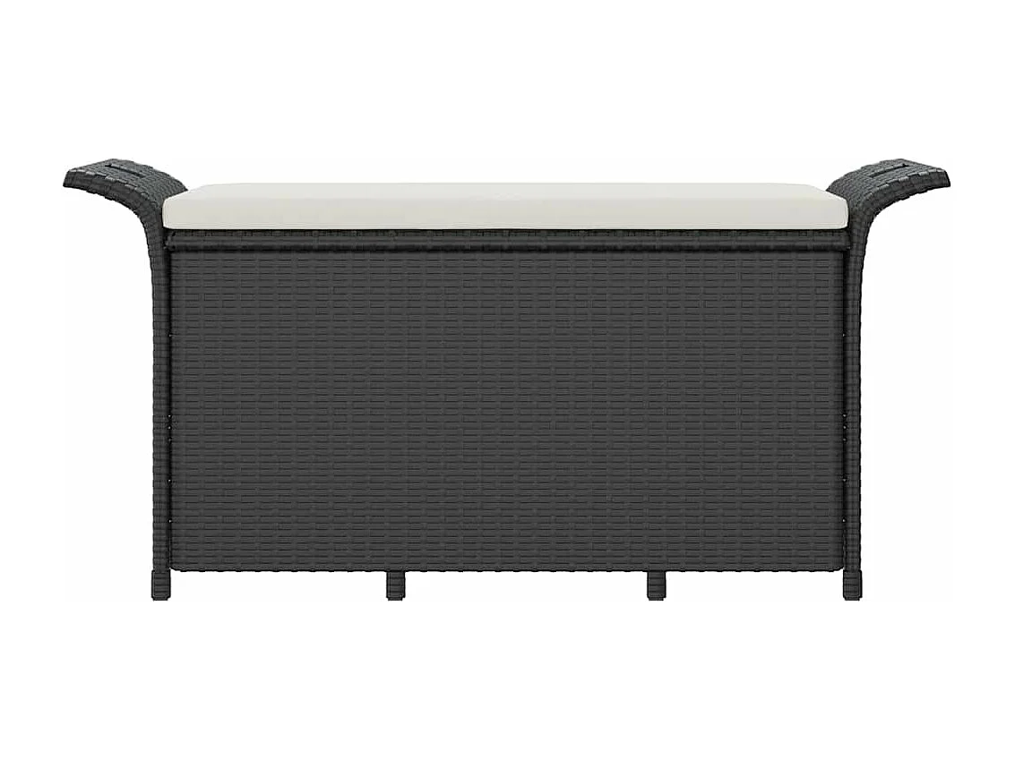 Banco de jardim com almofadão 116x46x57 cm vime PE preto