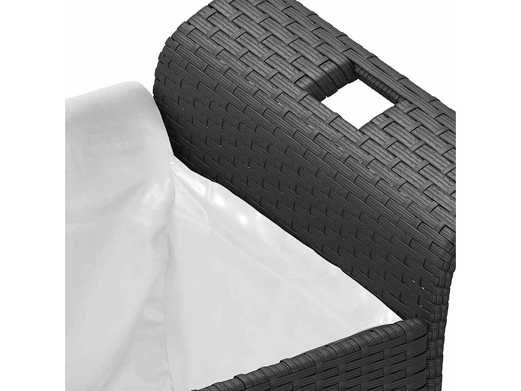 Banco de jardim com almofadão 116x46x57 cm vime PE preto