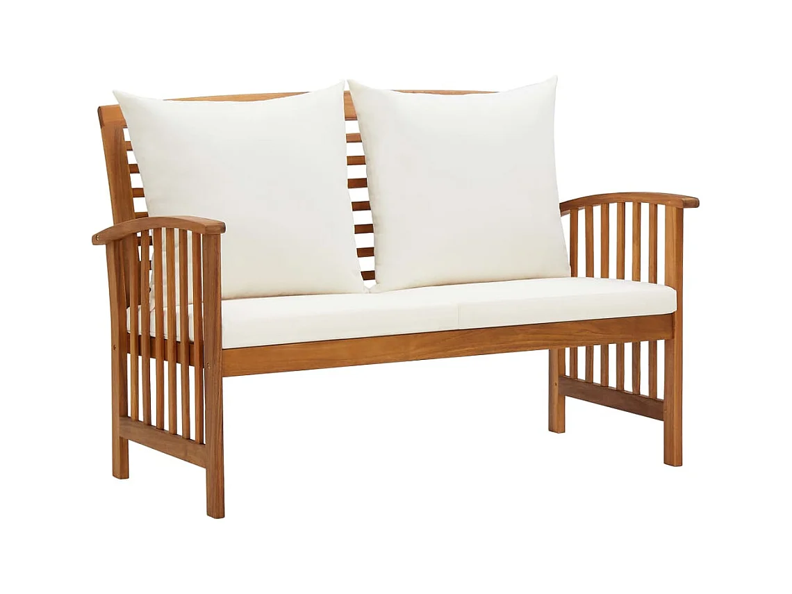 Banc de jardin avec coussins 119 cm Bois solide d'acacia