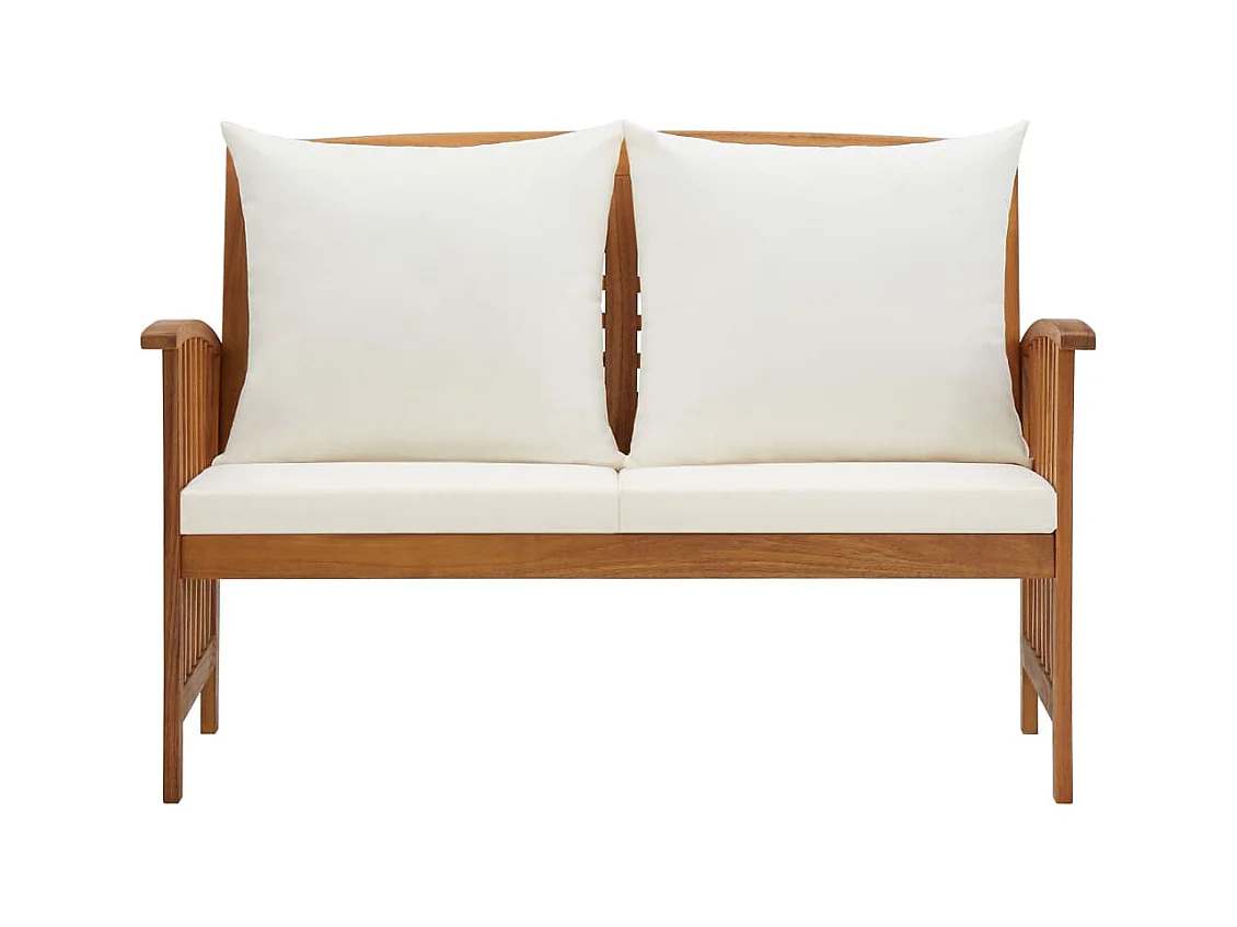 Banc de jardin avec coussins 119 cm Bois solide d'acacia