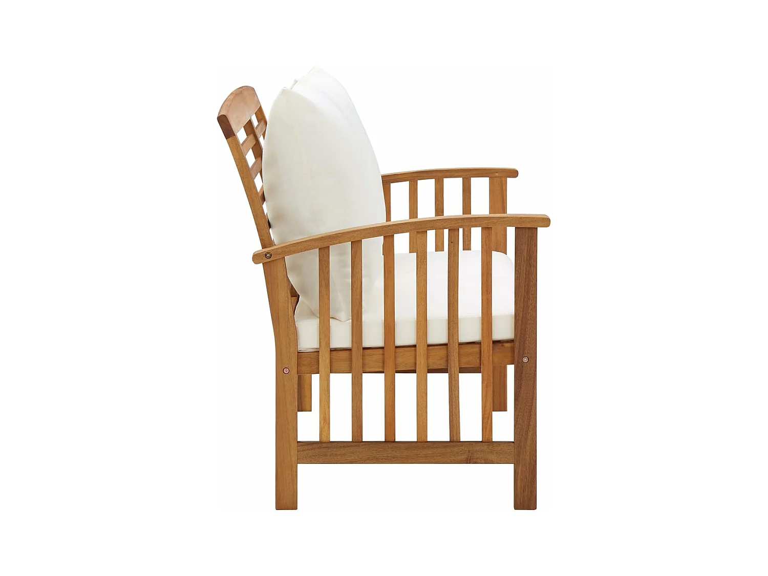 Banc de jardin avec coussins 119 cm Bois solide d'acacia