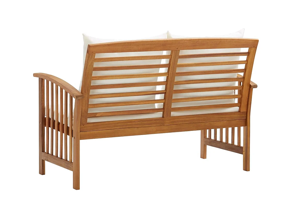 Banc de jardin avec coussins 119 cm Bois solide d'acacia