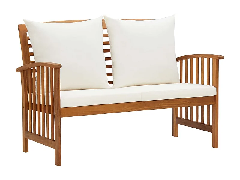 Banc de jardin avec coussins 119 cm Bois solide d'acacia