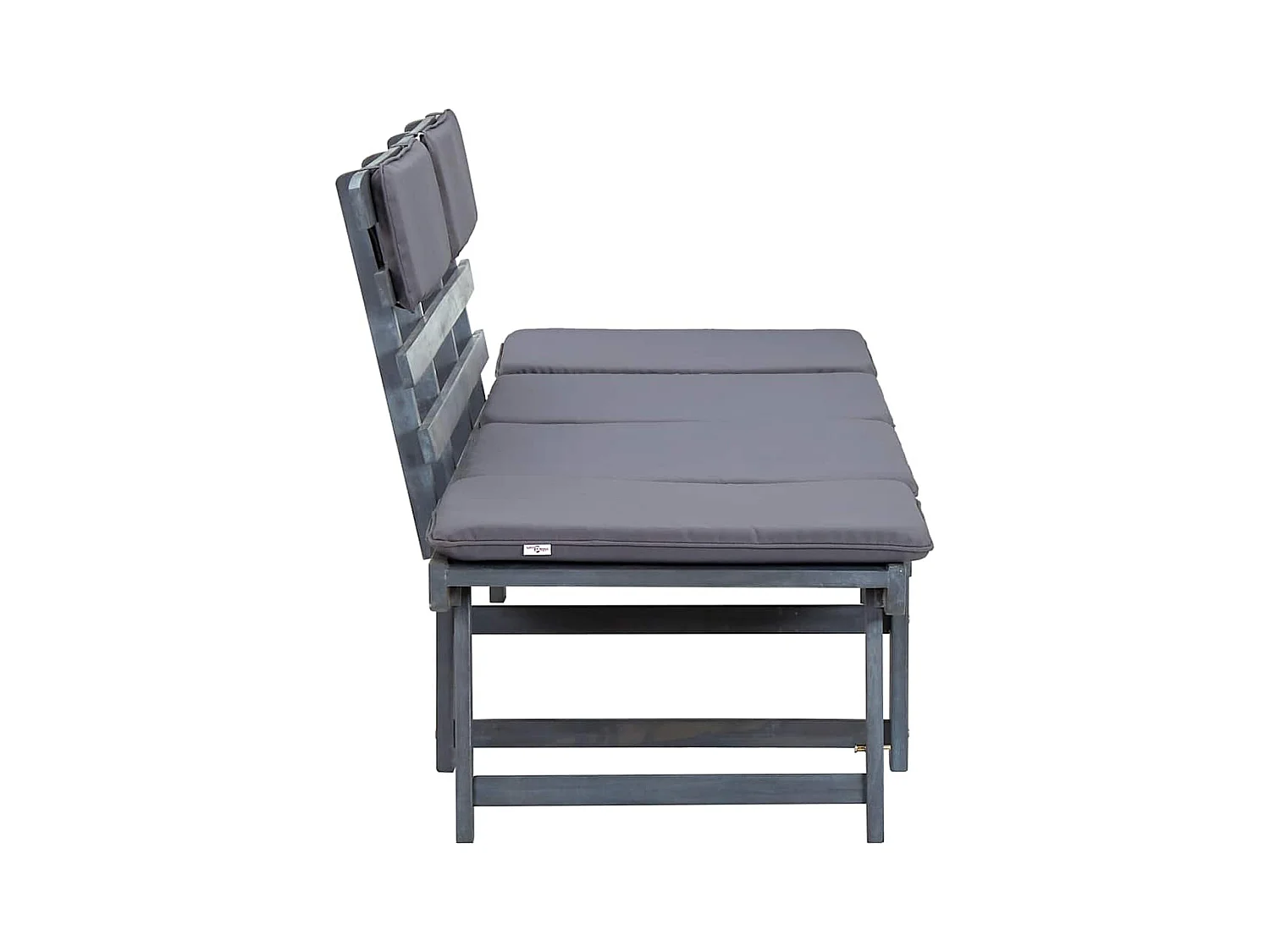 Banc de jardin avec coussins 2-en-1 190 cm Gris Bois d'acacia