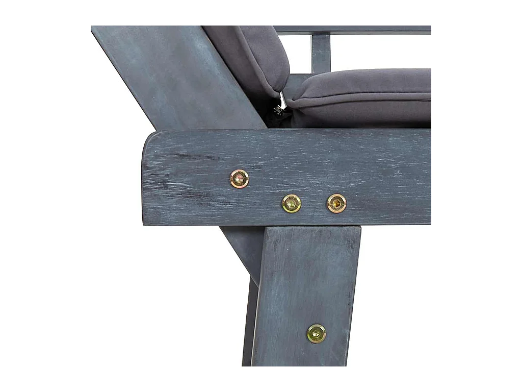 Banc de jardin avec coussins 2-en-1 190 cm Gris Bois d'acacia