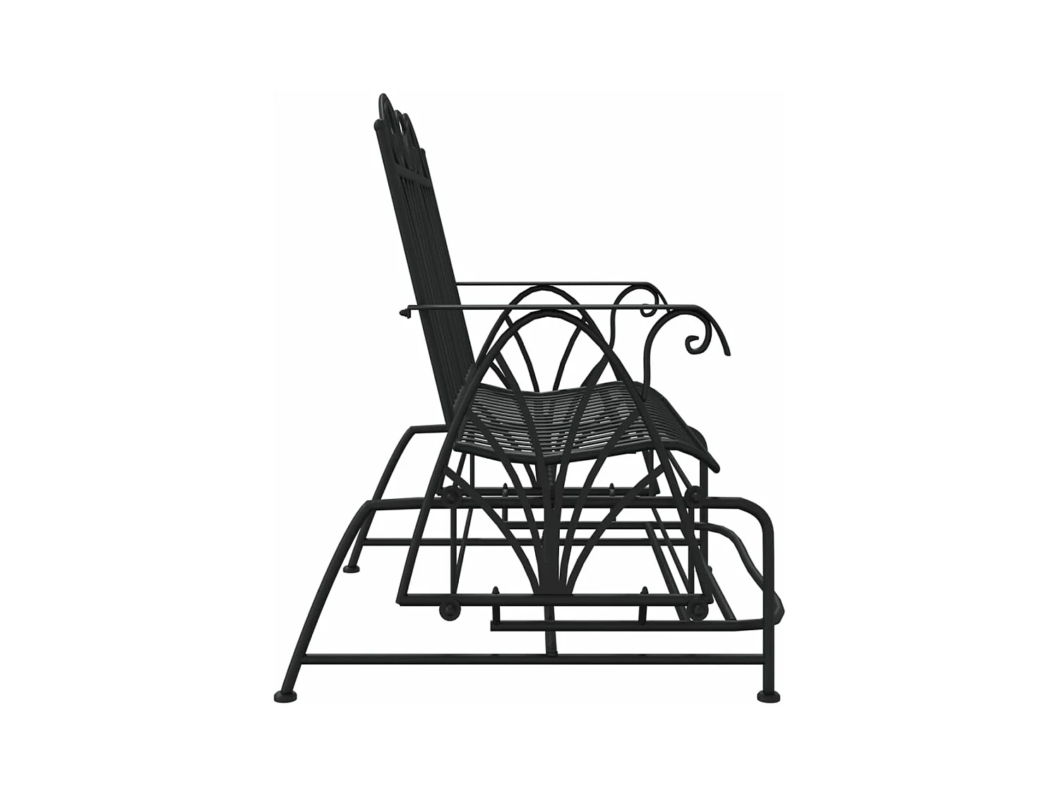 Banco balancín de jardín de 2 plazas acero negro 114 cm